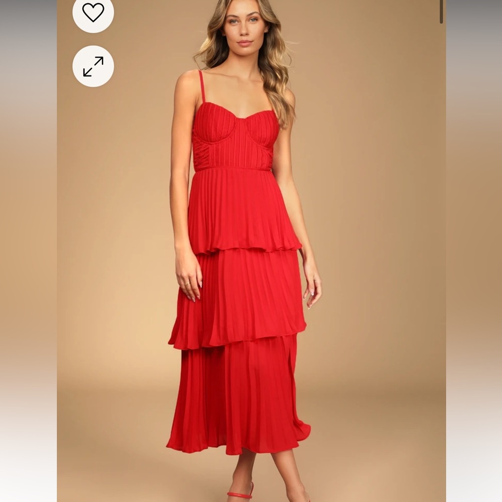 Lulu’s cascading crush red dress L
